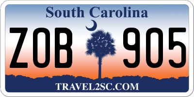 SC license plate ZOB905