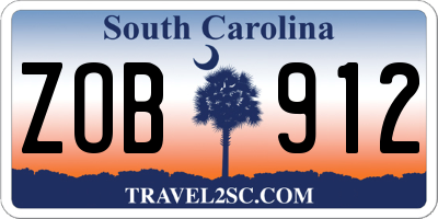 SC license plate ZOB912