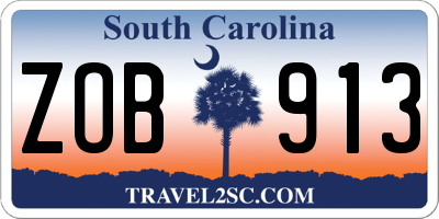 SC license plate ZOB913