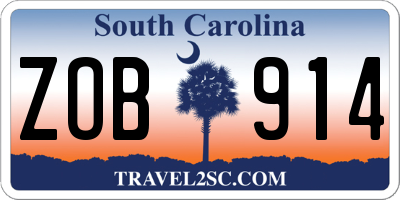 SC license plate ZOB914
