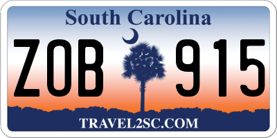 SC license plate ZOB915