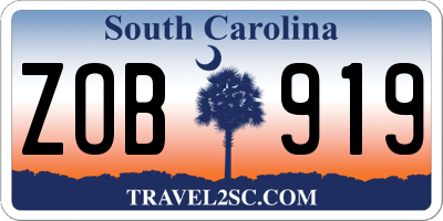 SC license plate ZOB919