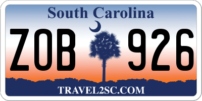 SC license plate ZOB926