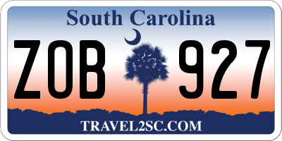 SC license plate ZOB927