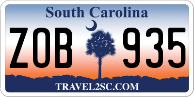 SC license plate ZOB935