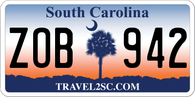 SC license plate ZOB942