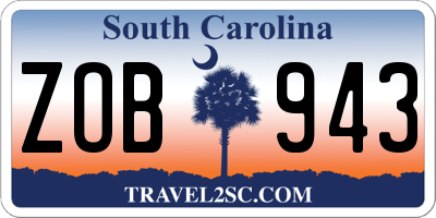 SC license plate ZOB943
