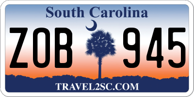 SC license plate ZOB945