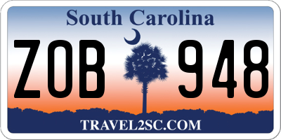 SC license plate ZOB948