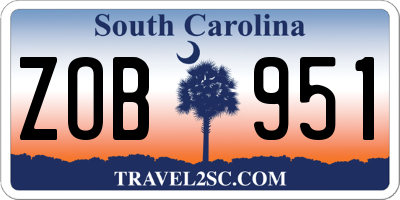 SC license plate ZOB951