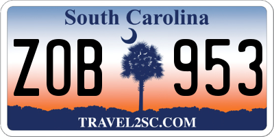 SC license plate ZOB953