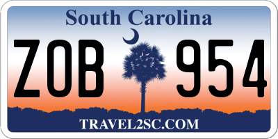 SC license plate ZOB954