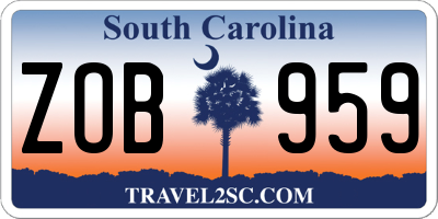 SC license plate ZOB959