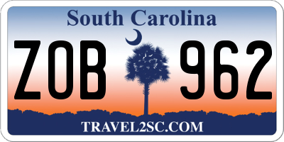 SC license plate ZOB962