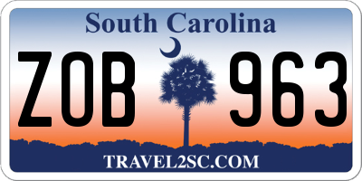 SC license plate ZOB963