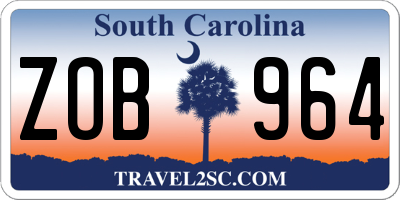 SC license plate ZOB964
