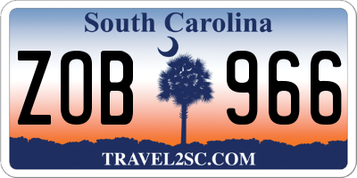 SC license plate ZOB966