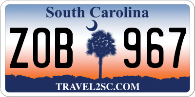 SC license plate ZOB967