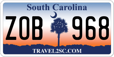 SC license plate ZOB968