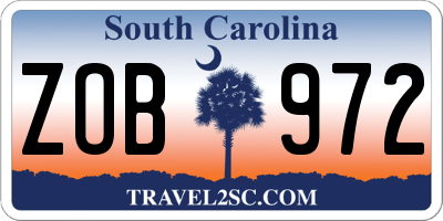 SC license plate ZOB972