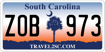 SC license plate ZOB973