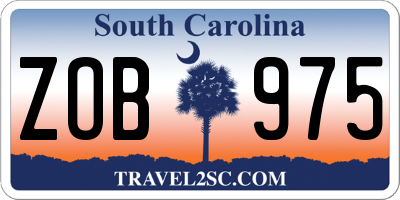 SC license plate ZOB975