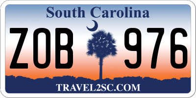 SC license plate ZOB976