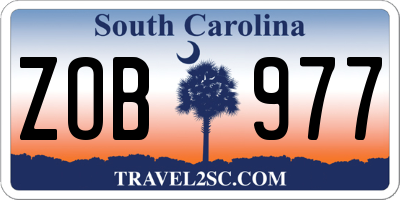 SC license plate ZOB977