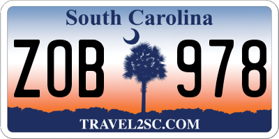 SC license plate ZOB978