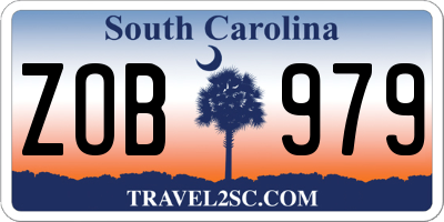 SC license plate ZOB979