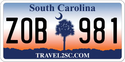 SC license plate ZOB981