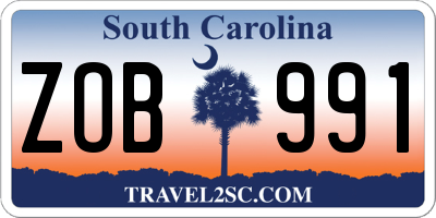 SC license plate ZOB991
