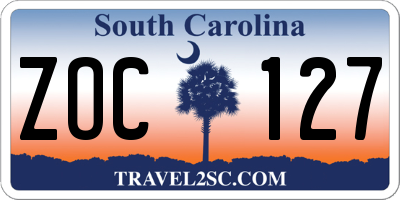 SC license plate ZOC127