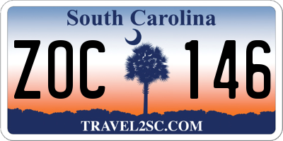 SC license plate ZOC146