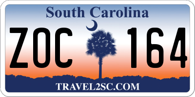 SC license plate ZOC164