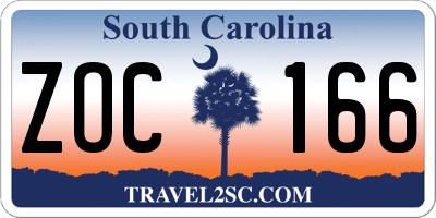 SC license plate ZOC166