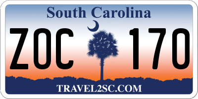 SC license plate ZOC170
