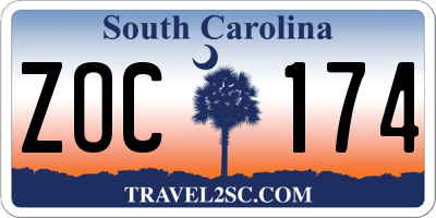 SC license plate ZOC174