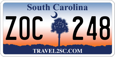 SC license plate ZOC248