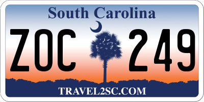 SC license plate ZOC249