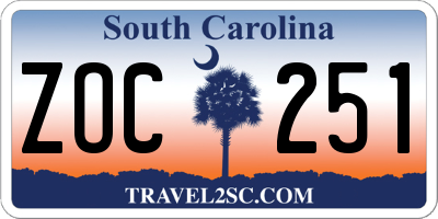 SC license plate ZOC251