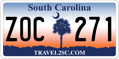 SC license plate ZOC271