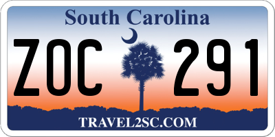 SC license plate ZOC291