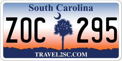 SC license plate ZOC295