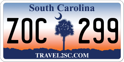 SC license plate ZOC299