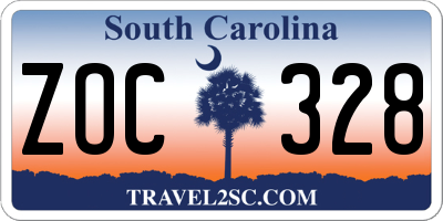 SC license plate ZOC328