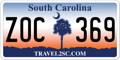 SC license plate ZOC369