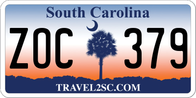 SC license plate ZOC379
