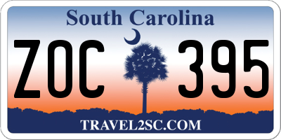 SC license plate ZOC395