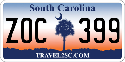 SC license plate ZOC399